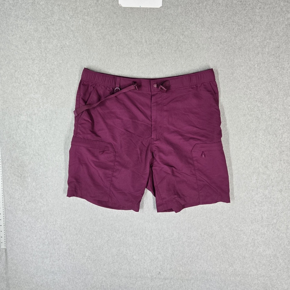 UNIQLO Men Activewear Shorts XL Purple Nylon Utility Geared Cargo Ripstop 8"